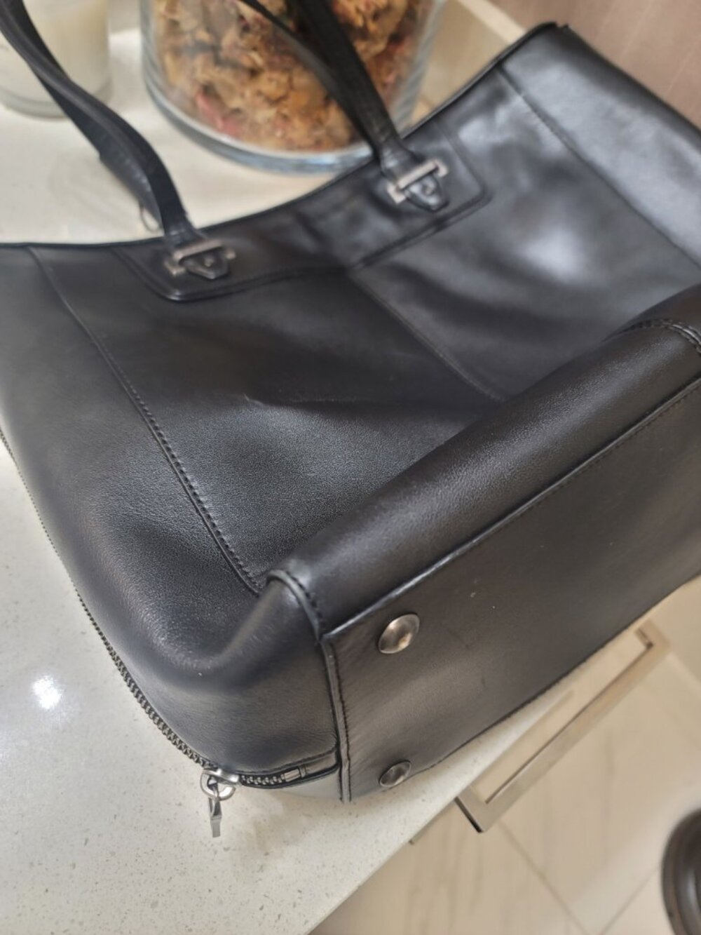 Coach Taylor 32824 Black Leather Large Tote Shoulder Bag Satchel $598 - Picture 9 of 12